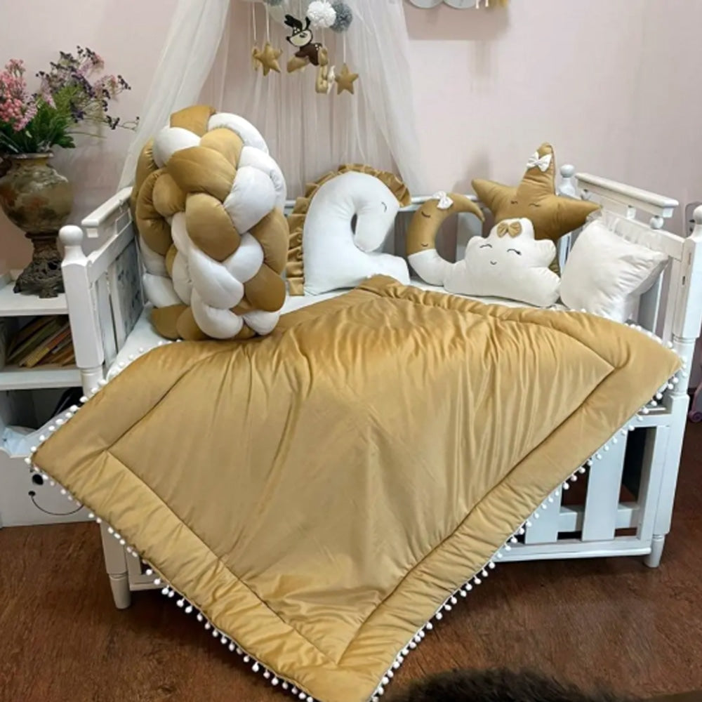 Baby Cot - Bedding Set - Cloud Golden — Baby Cot Bedding price in Pakistan