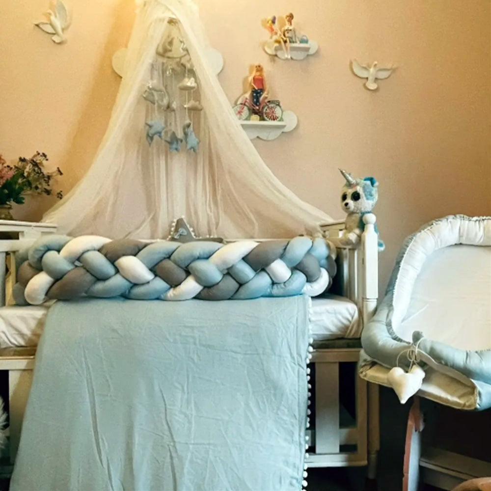 Baby Cot - Bedding Set - Cloud Grey & Powder Blue — Baby Cot Bedding price in Pakistan