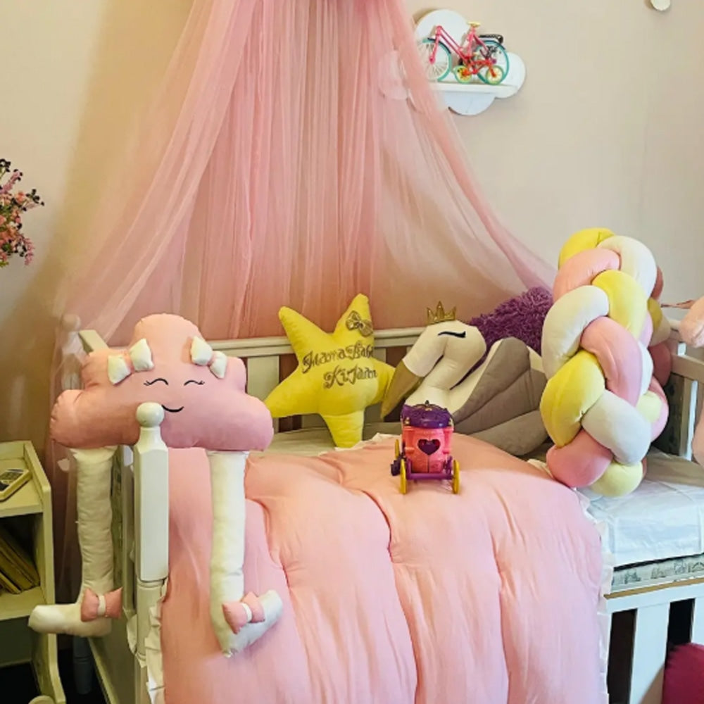 Baby Cot - Bedding Set - Cloud Yellow & Pink — Baby Cot Bedding price in Pakistan