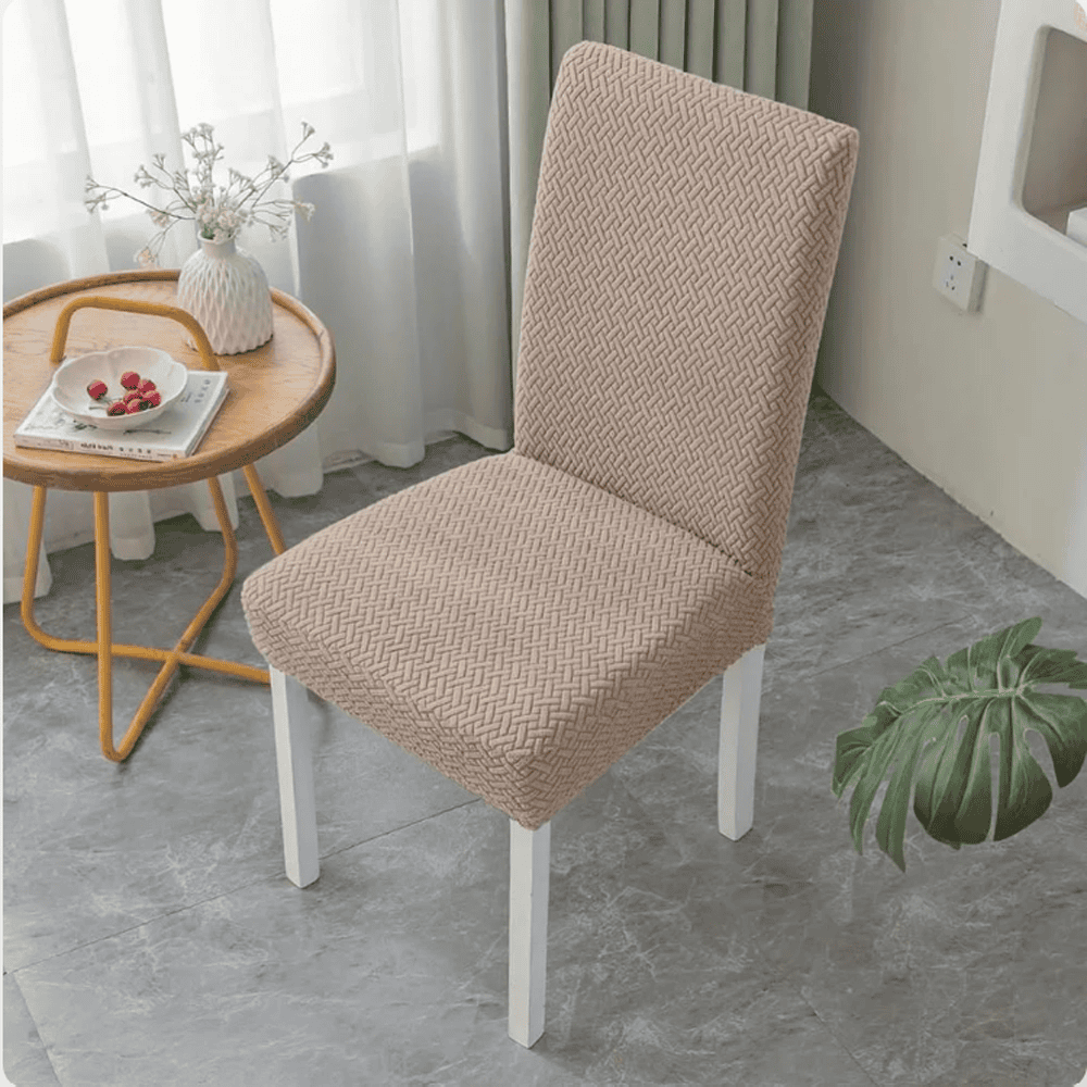 Jacquard Chair Cover - Beige — Chair Covers price in Pakistan