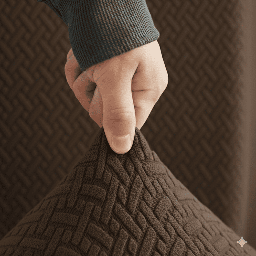 Jacquard Chair Cover - Brown — view 2