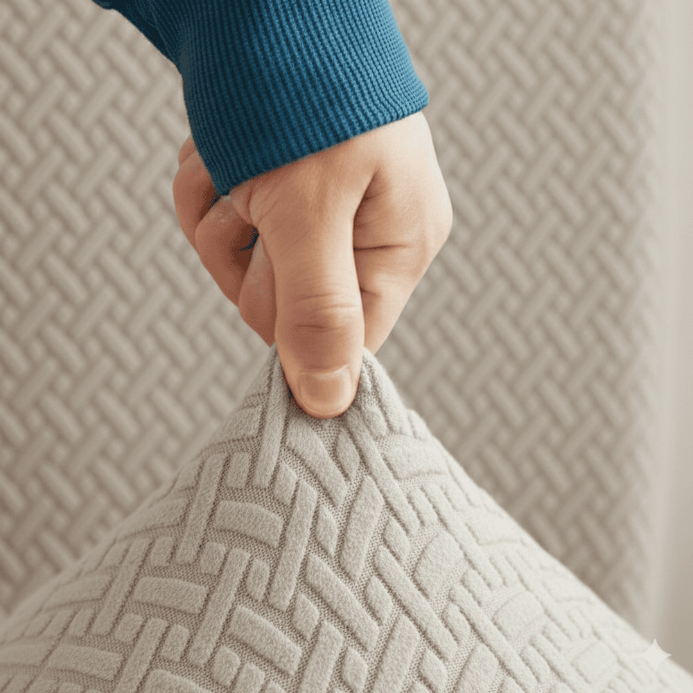 Jacquard Chair Cover - Off White — view 2