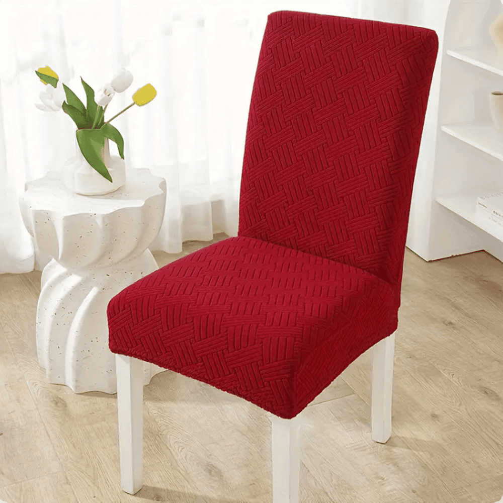 Jacquard Chair Cover - Red โ Chair Covers price in Pakistan