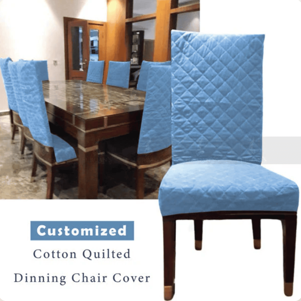 Quilted Chair Cover - Sea Blue โ Chair Covers price in Pakistan