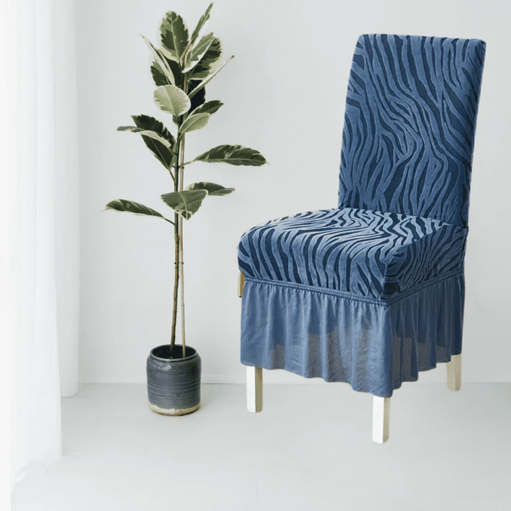 Zebra Chair Cover - Blue — Chair Covers price in Pakistan