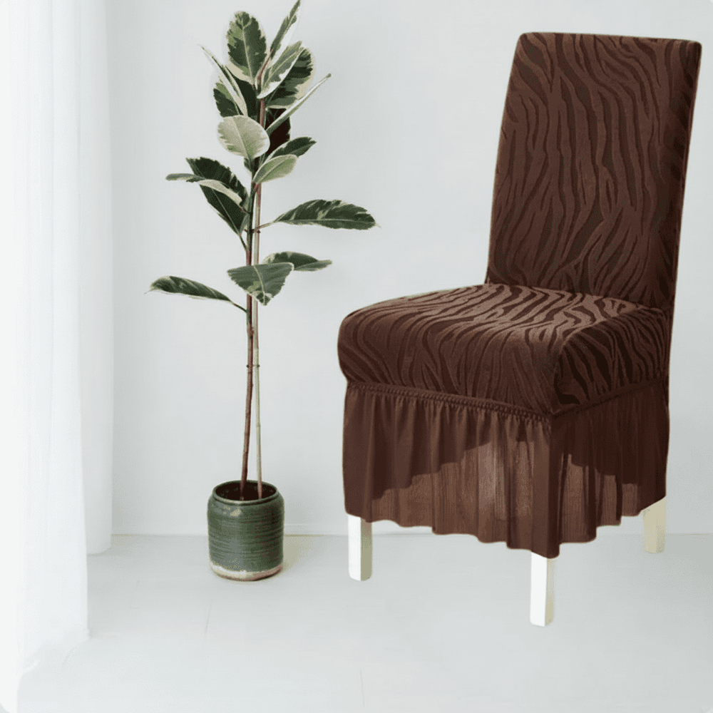 Zebra Chair Cover - Brown — Chair Covers price in Pakistan