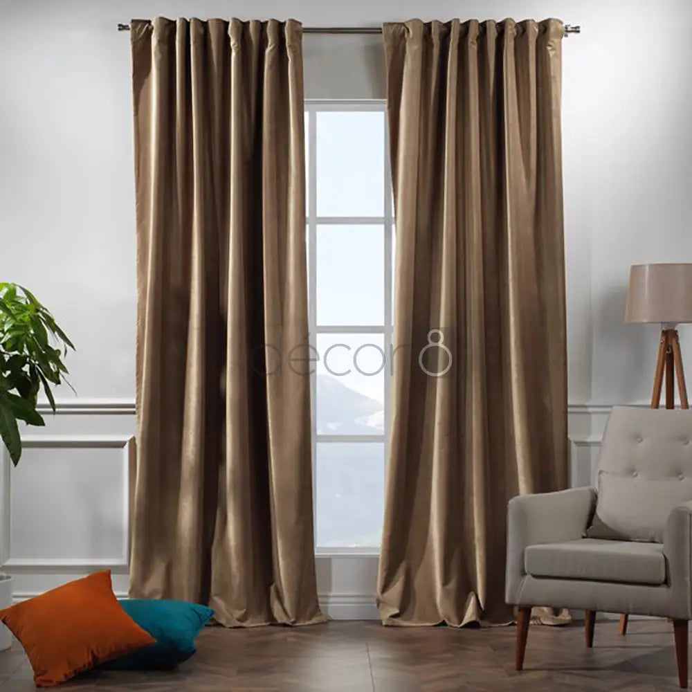 Premium Velvet Curtains For Bedroom & Living Room - Antique Brass