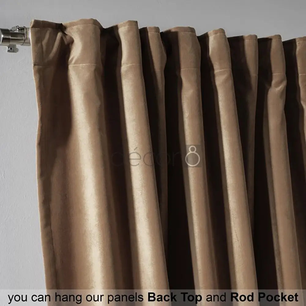 Premium Velvet Curtains For Bedroom & Living Room - Antique Brass — view 3