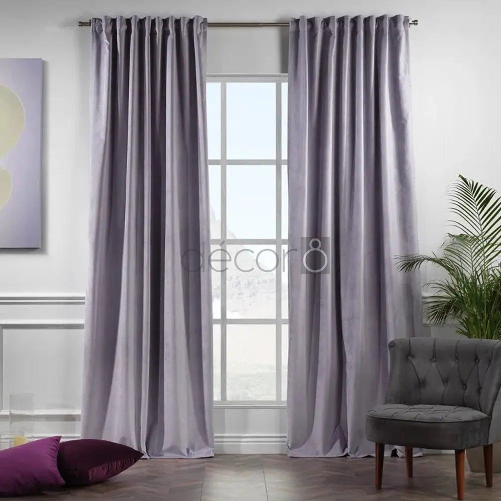 Premium Velvet Curtains For Bedroom & Living Room - Heather Purple — Curtains price in Pakistan