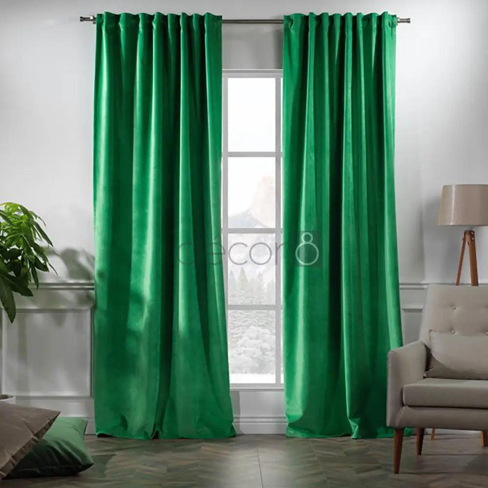 Premium Velvet Curtains For Bedroom & Living Room - Jade — Curtains price in Pakistan