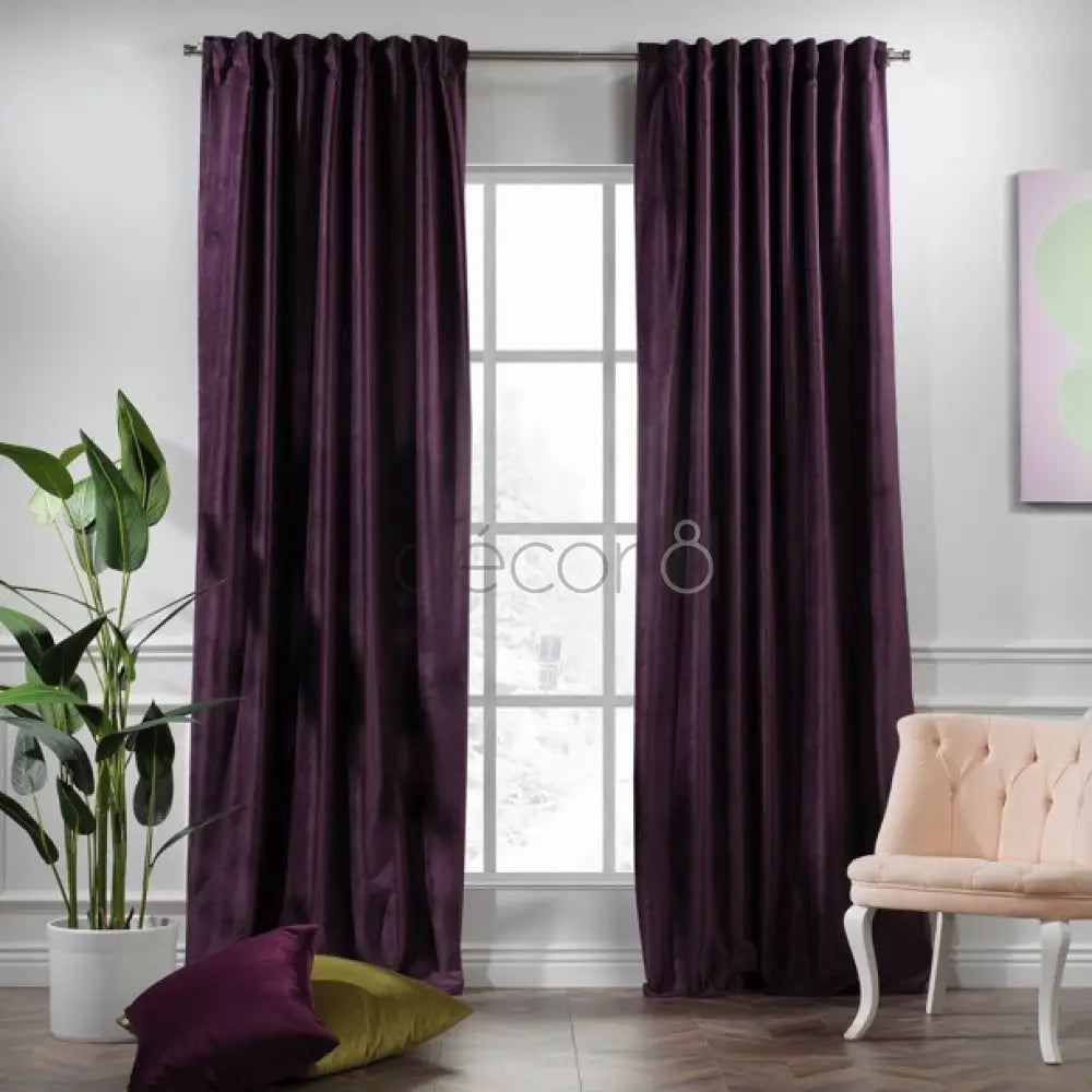 Premium Velvet Curtains For Bedroom & Living Room - Purple — Curtains price in Pakistan