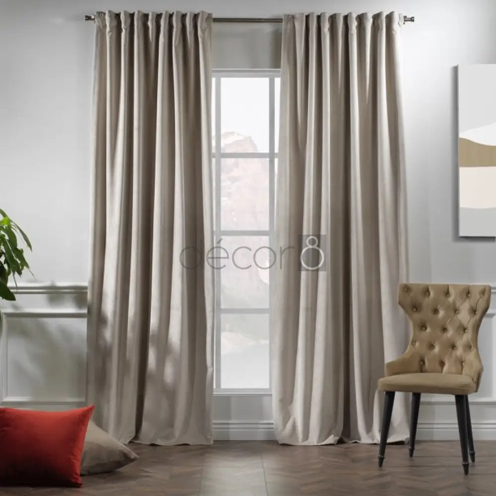 Premium Velvet Curtains For Bedroom & Living Room - Seashell — Curtains price in Pakistan