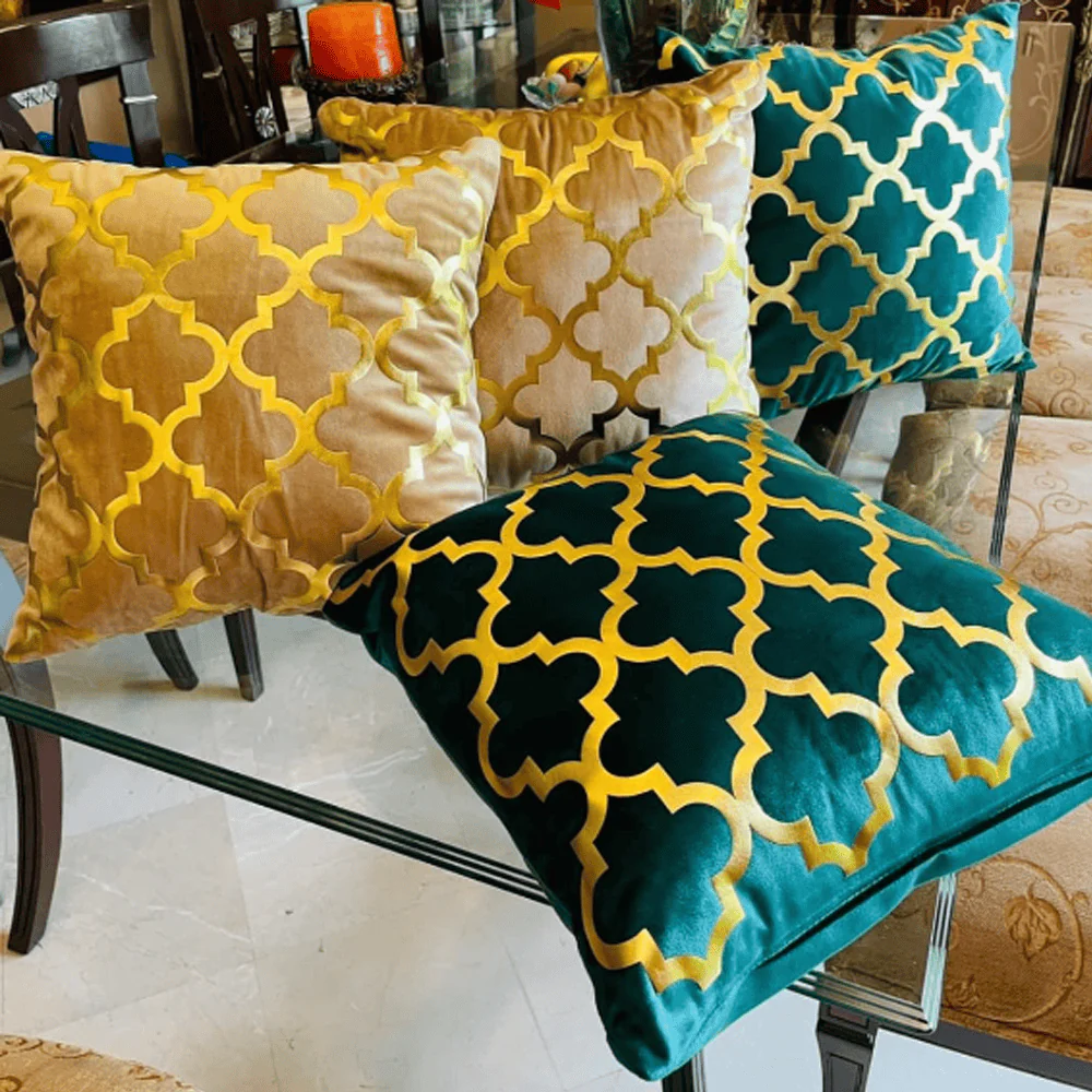 Pack of 2 Premium Velvet Cushion Covers - Teal OR Dark Beige β Cushion Covers price in Pakistan