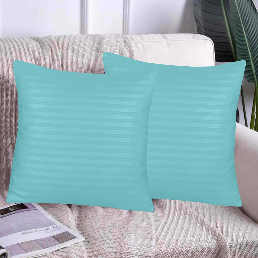 Pack of 5 Premium Satin Stripe Cushion Covers - Cyan β Cushion Covers price in Pakistan