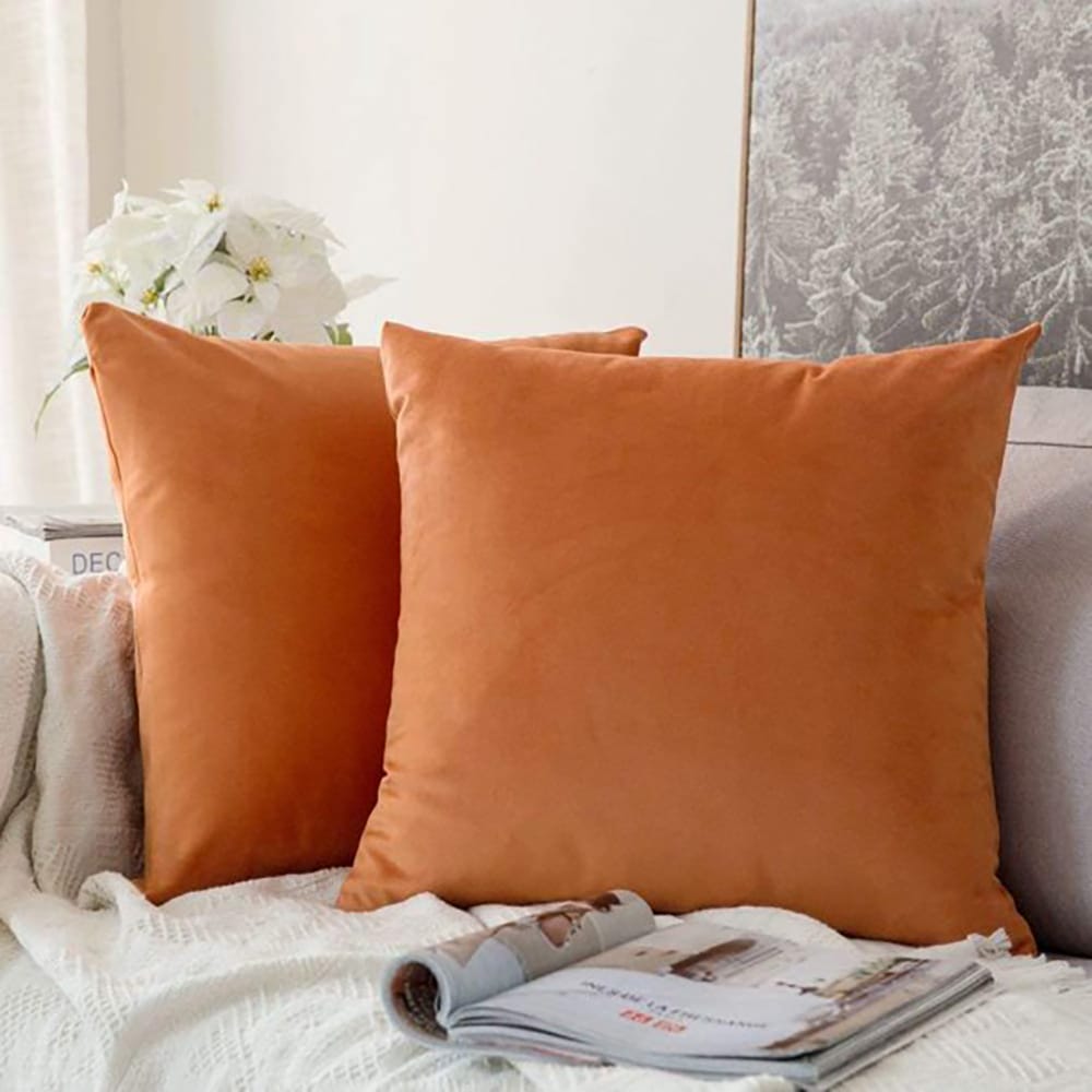 Pack of 5 Premium Velvet Cushion Covers - Orange β Cushion Covers price in Pakistan