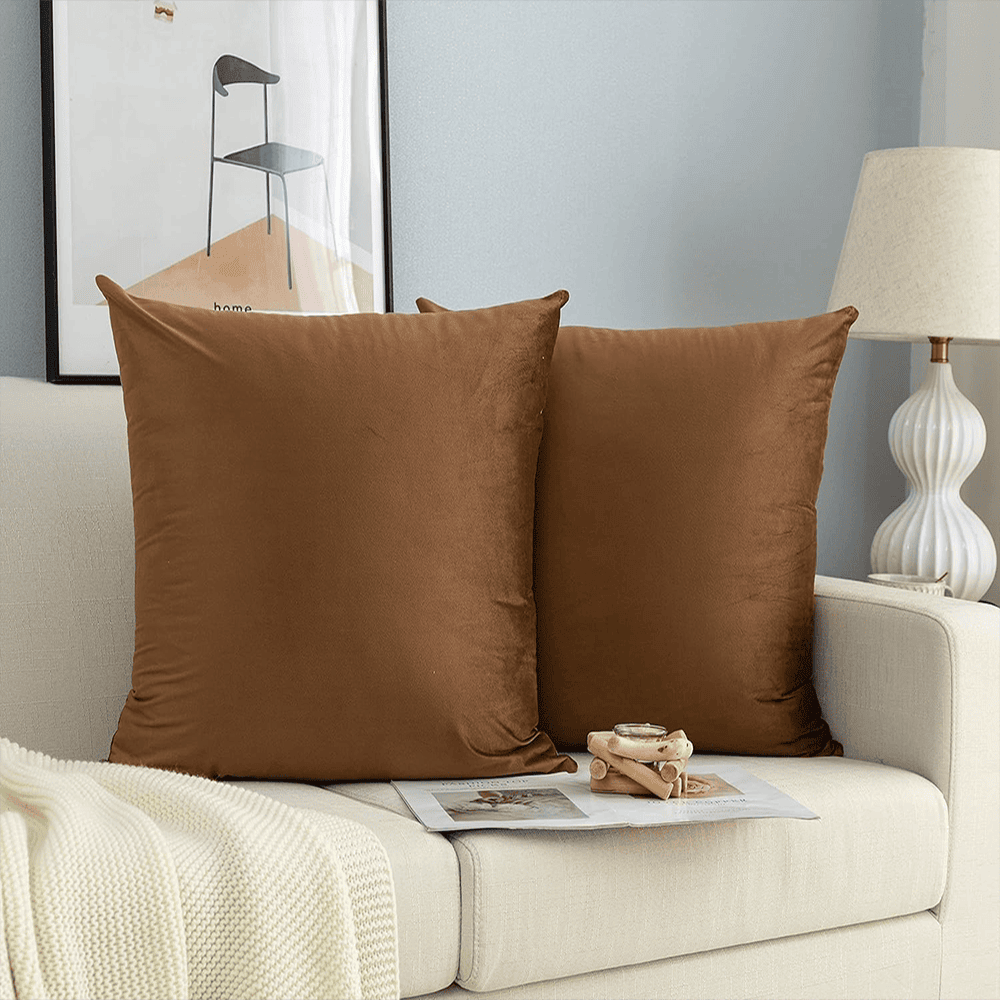 Pack of 5 Premium Velvet Cushion Covers - Brown β Cushion Covers price in Pakistan