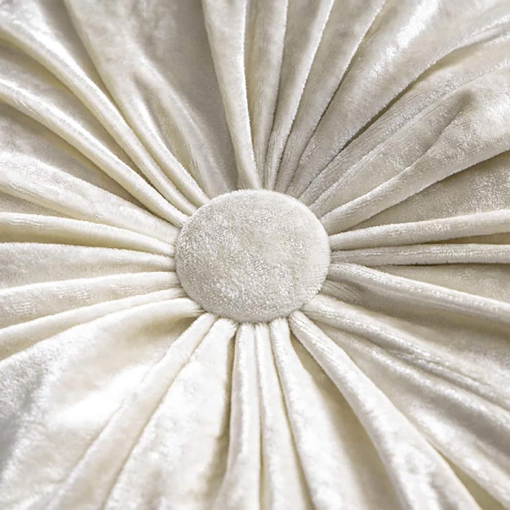 Round Pumpkin Velvet Sofa Cushion - White — view 3