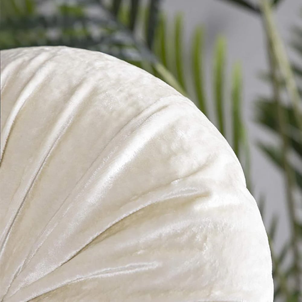 Round Pumpkin Velvet Sofa Cushion - White — view 4