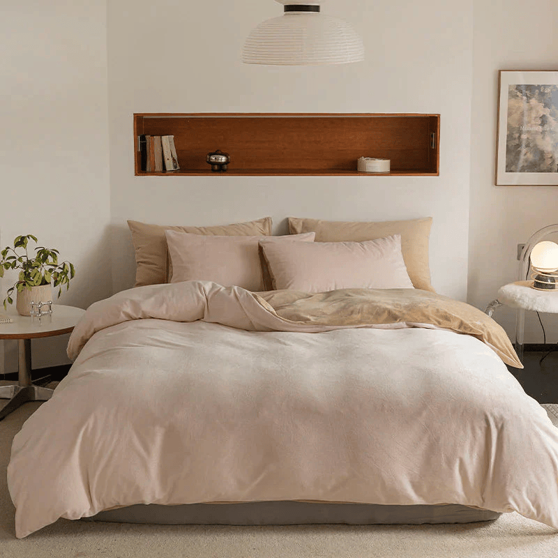Reversible Velvet Duvet Cover - Off White & Beige β Duvet Covers price in Pakistan