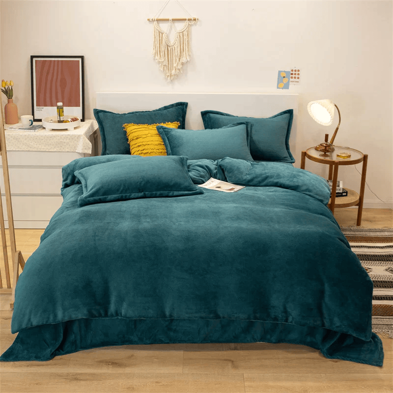Reversible Velvet Duvet Cover - Teal β Duvet Covers price in Pakistan