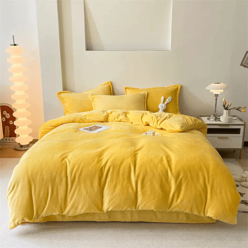 Reversible Velvet Duvet Cover - Yellow β Duvet Covers price in Pakistan