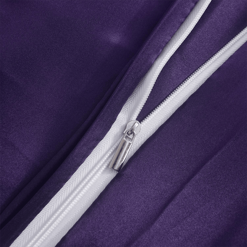 Satin Silk Duvet Cover Set - Aubergine — view 4
