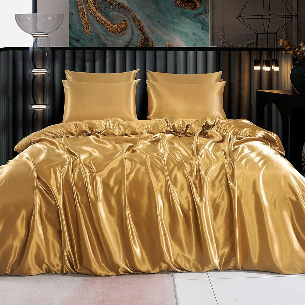 Satin Silk Duvet Cover Set - Gold β Duvet Covers price in Pakistan