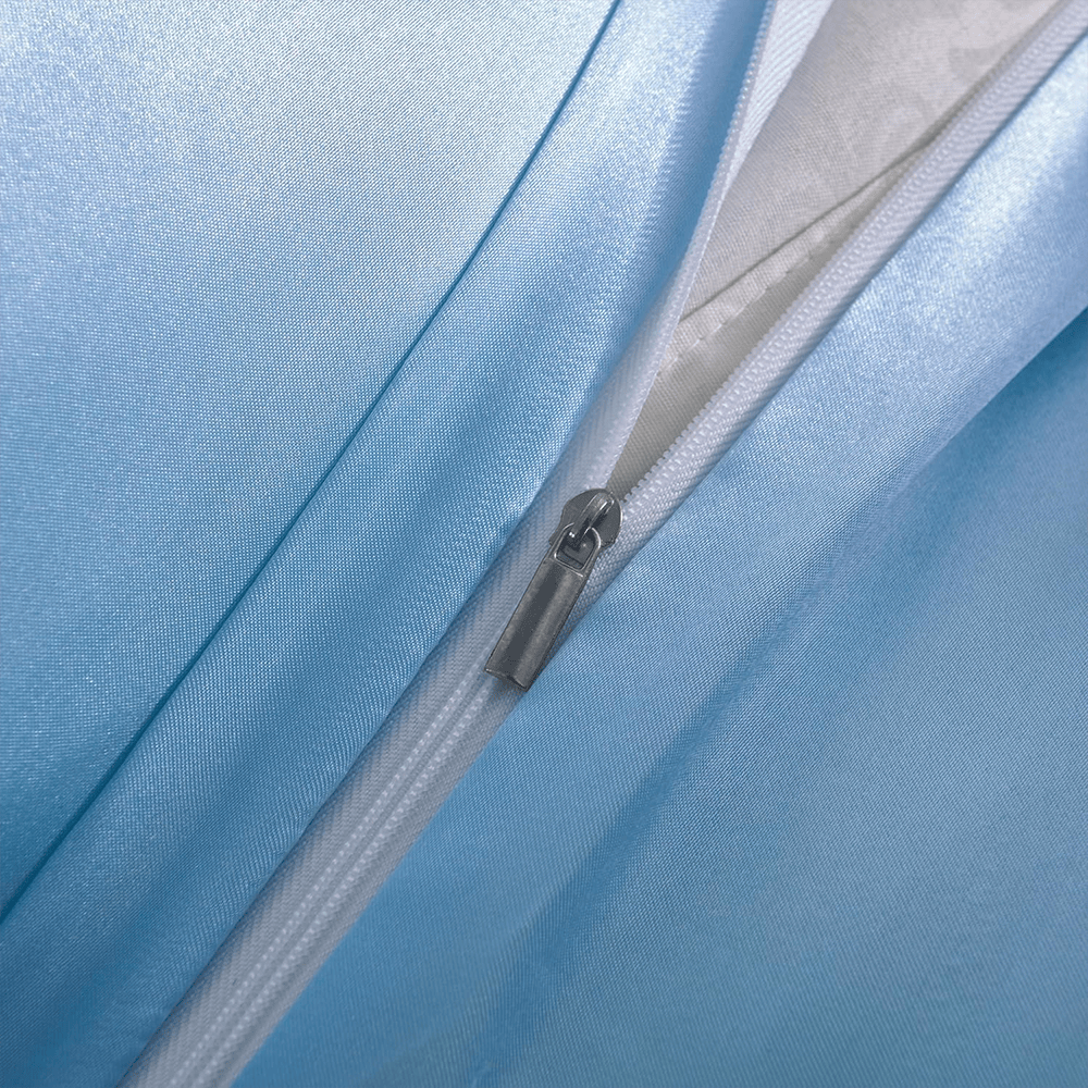 Satin Silk Duvet Cover Set - Sky Blue — view 4
