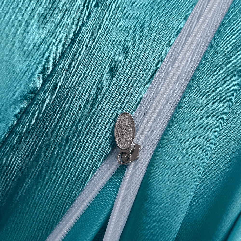 Satin Silk Duvet Cover Set - Teal — view 3