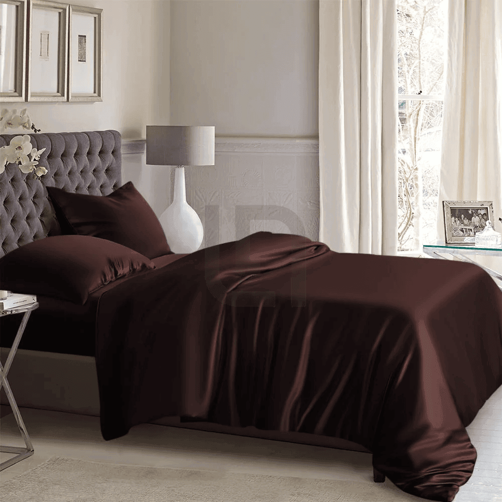 Silk Duvet Cover Set Brown — Duvet Covers price in Pakistan