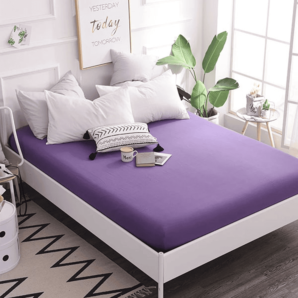 Cotton Fitted Sheet - Amethyst - TC 150 β Fitted Bed Sheets price in Pakistan