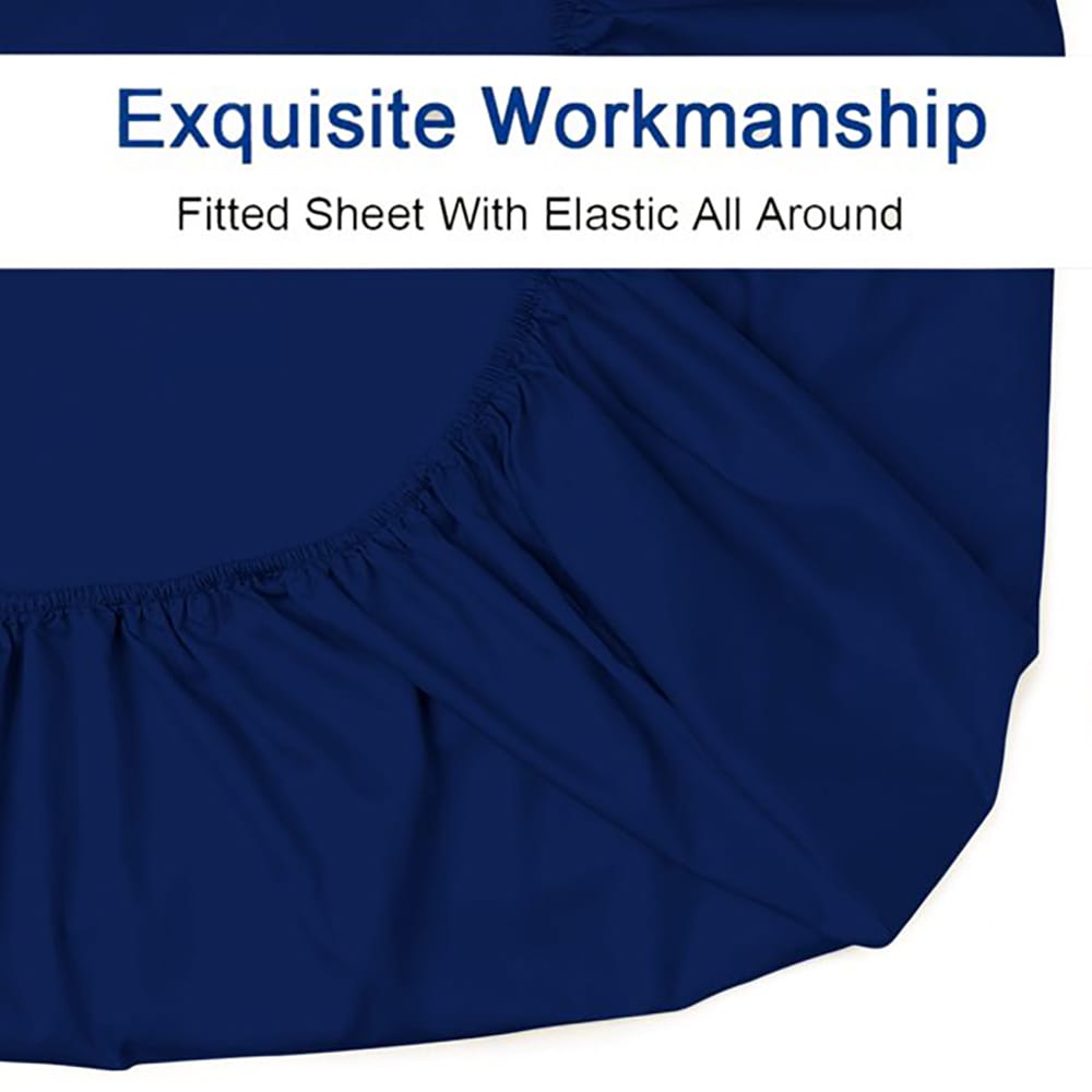 Cotton Fitted Sheet - Dark Blue - TC 150 — view 4