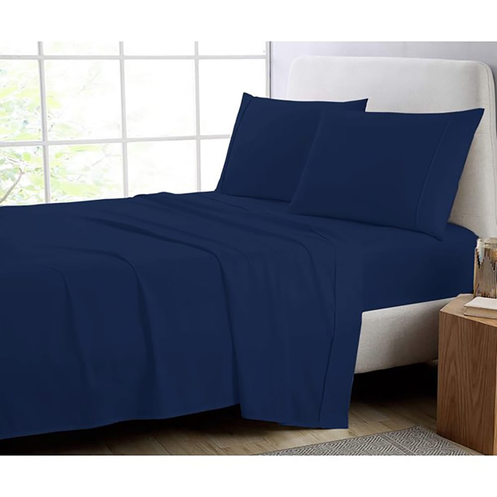 Cotton Fitted Sheet - Dark Blue - TC 150 — view 5