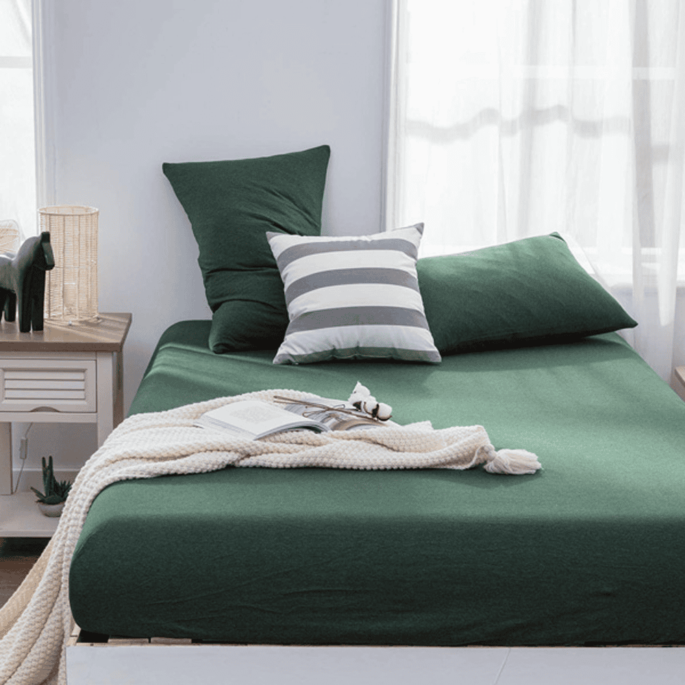 Cotton Fitted Sheet - Dark Green - TC 150 β Fitted Bed Sheets price in Pakistan