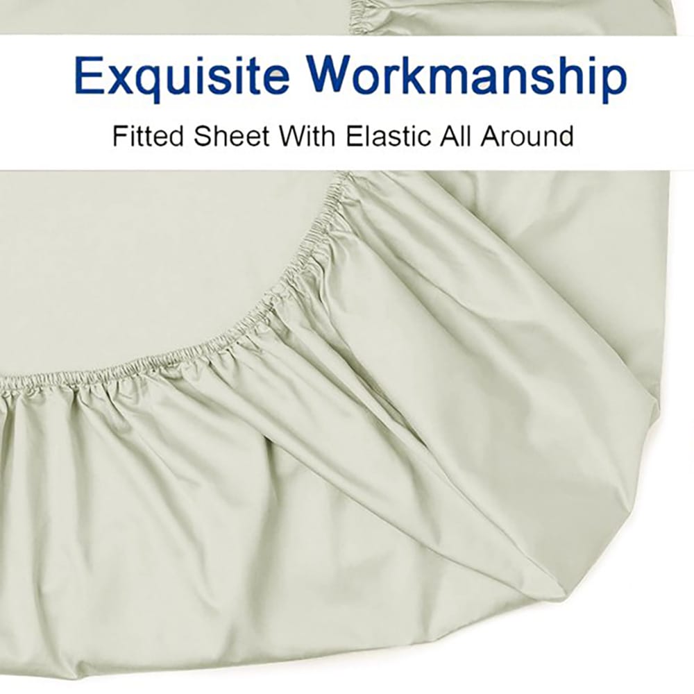 Cotton Fitted Sheet - Ivory - TC 150 — view 4