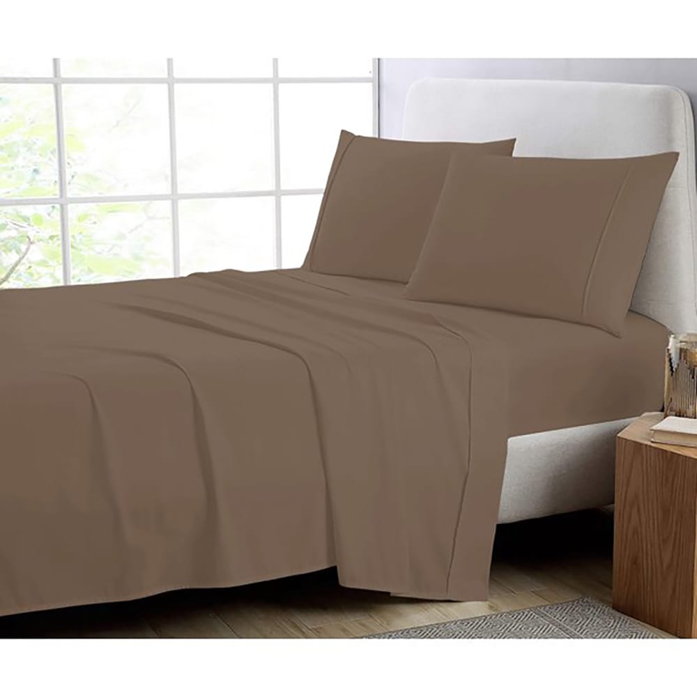 Cotton Fitted Sheet - Light Brown - TC 150 — view 5