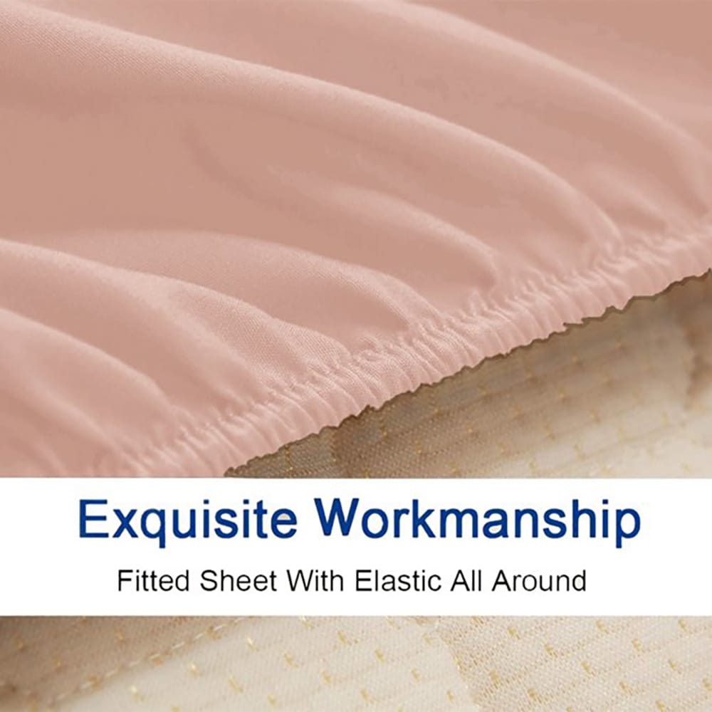 Cotton Fitted Sheet - Peach - TC 150 — view 3