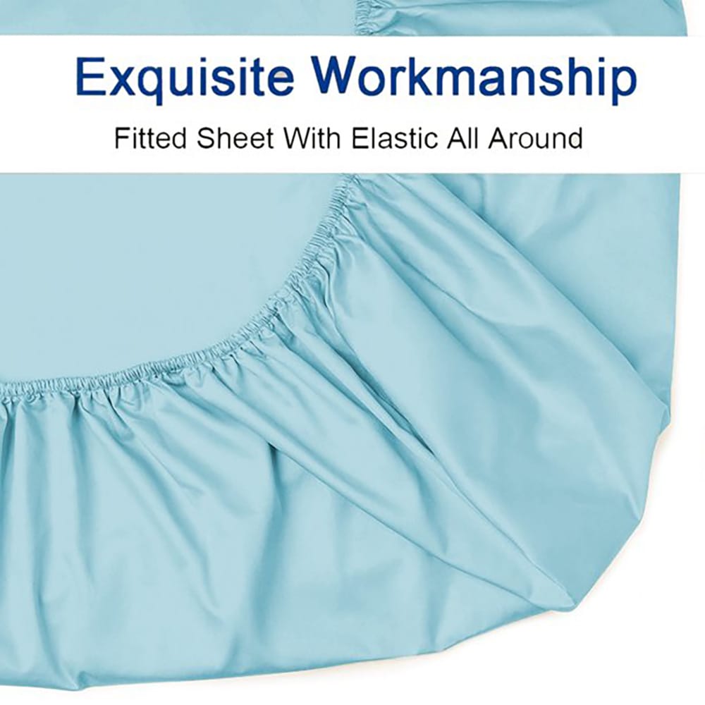 Cotton Fitted Sheet - Sky Blue - TC 150 — view 2