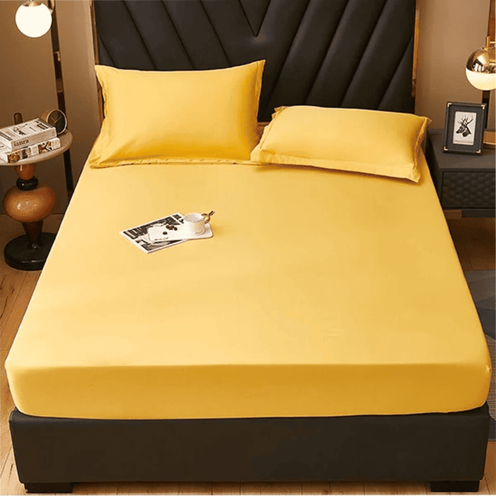 Cotton Fitted Sheet - Yellow - TC 150 β Fitted Bed Sheets price in Pakistan