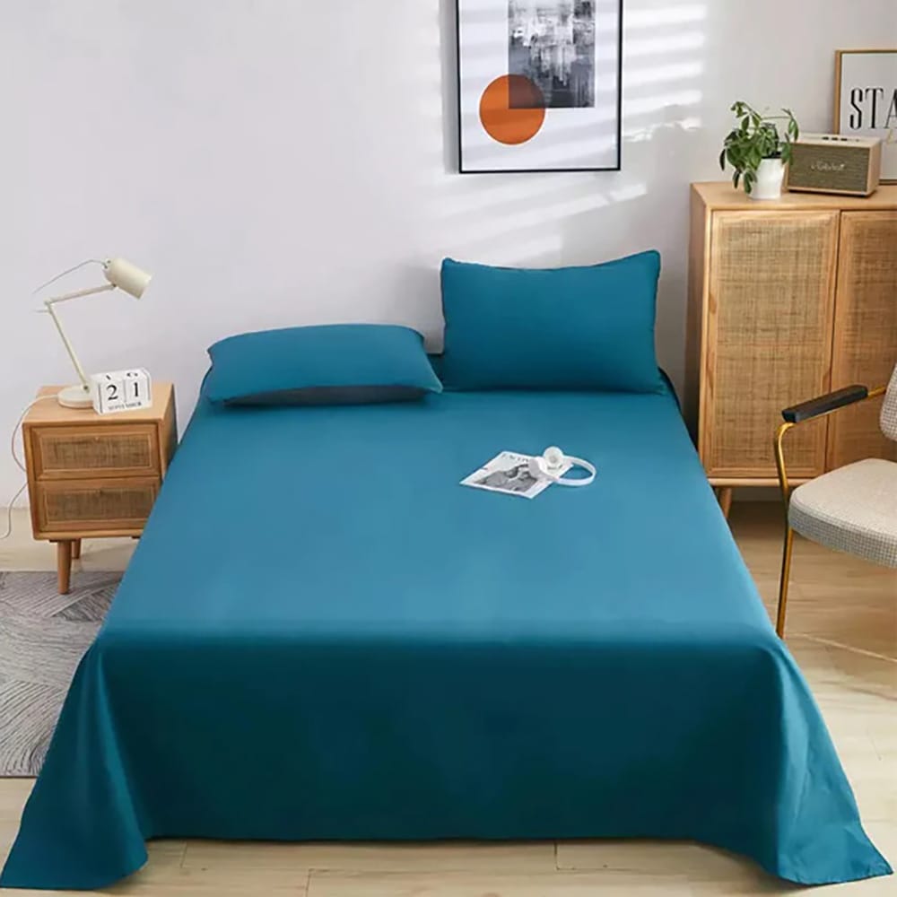 Cotton Sateen Flat Sheet - Blue β Flat Sheets price in Pakistan