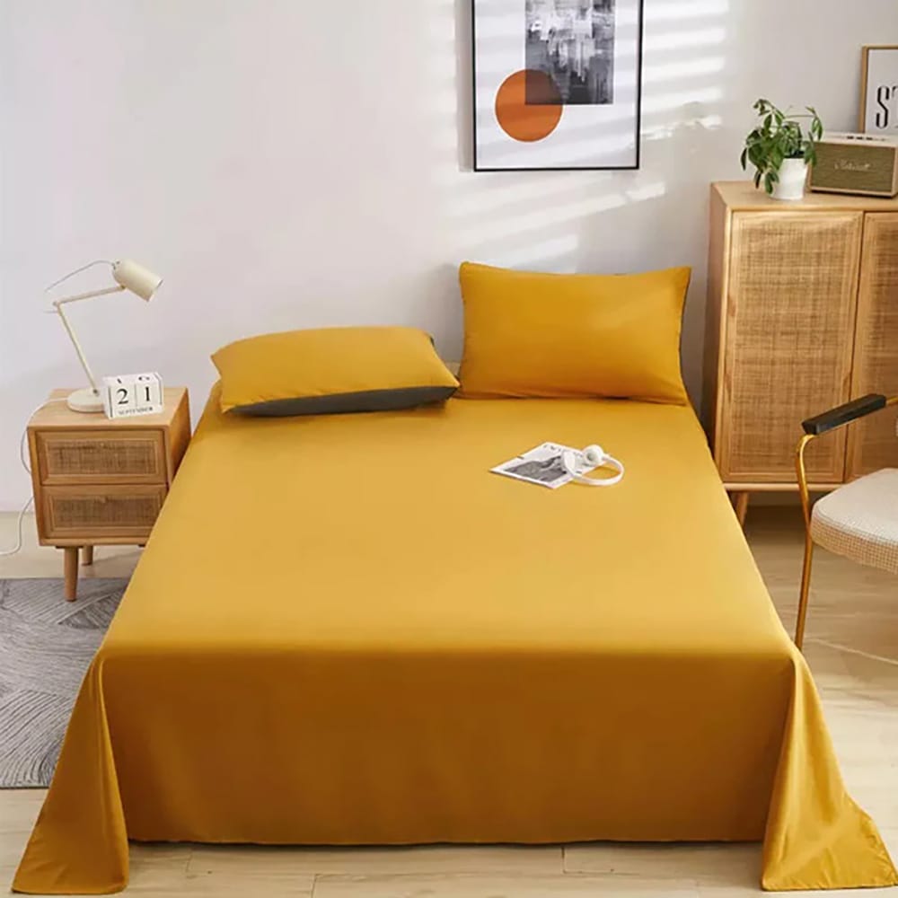 Cotton Sateen Flat Sheet - Mustard β Flat Sheets price in Pakistan