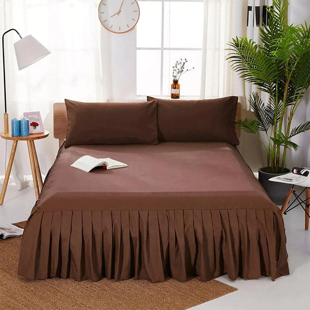 Frill Bed Sheet - Brown β Frill Bed Sheets price in Pakistan