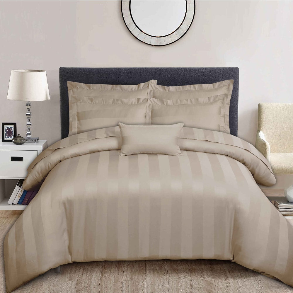 Premium Hotel Bedding - Beige - Cotton Satin TC250 — Hotel Bedding price in Pakistan