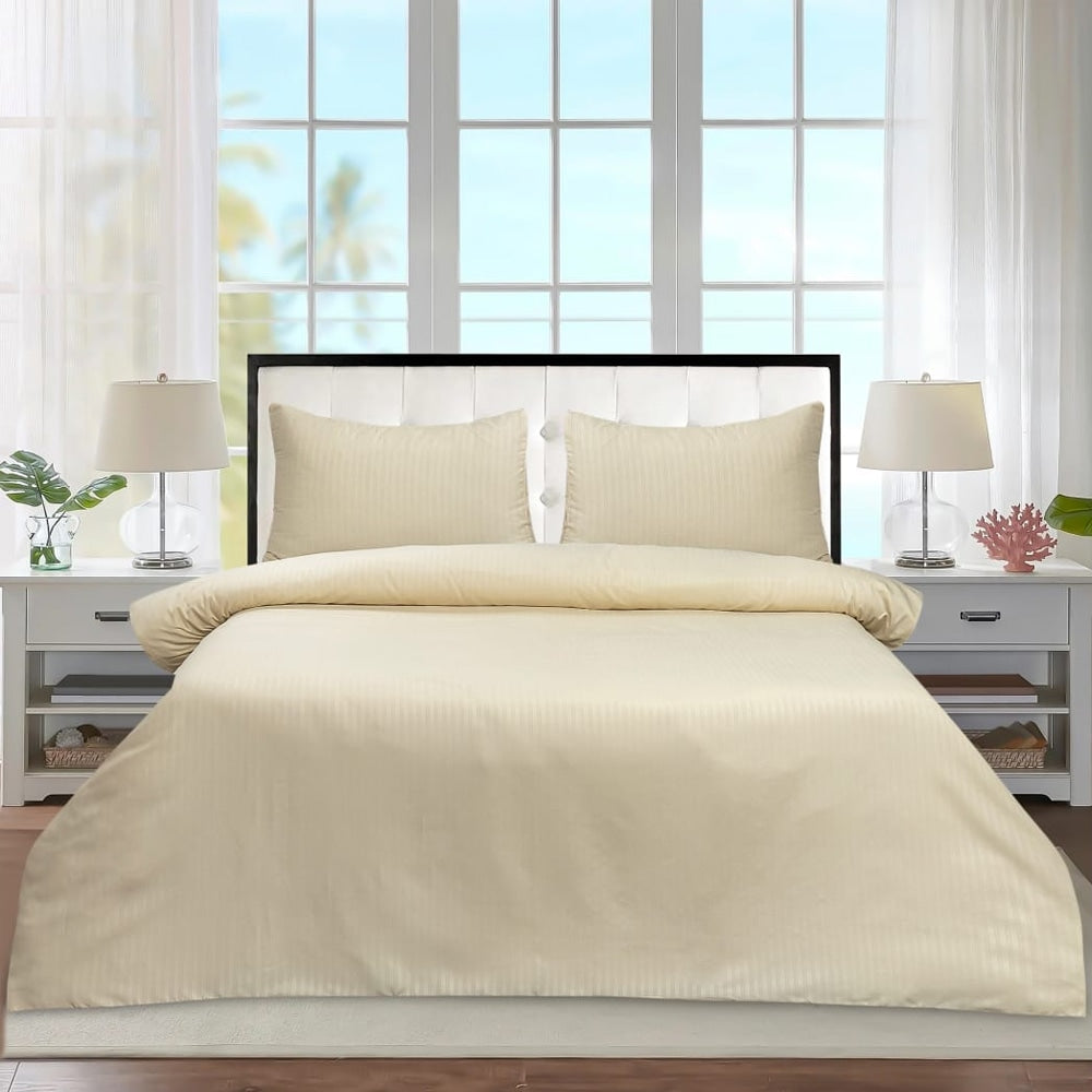 Premium Hotel Bedding Narrow Strips - Off White - Cotton Satin TC250 — Hotel Bedding price in Pakistan