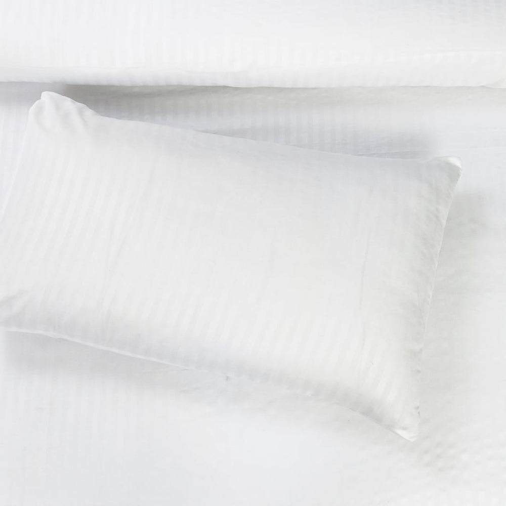 Premium Hotel Bedding Narrow Strips - White - Cotton Satin TC250 — view 2