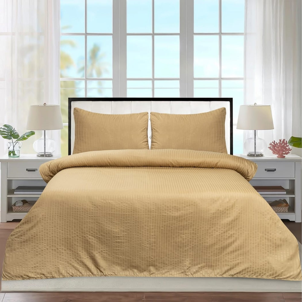 Premium Hotel Bedding Narrow Strips - Yellow - Cotton Satin TC250 — Hotel Bedding price in Pakistan