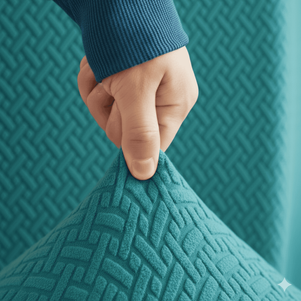 Jacquard Sofa Cover - Aqua — view 2