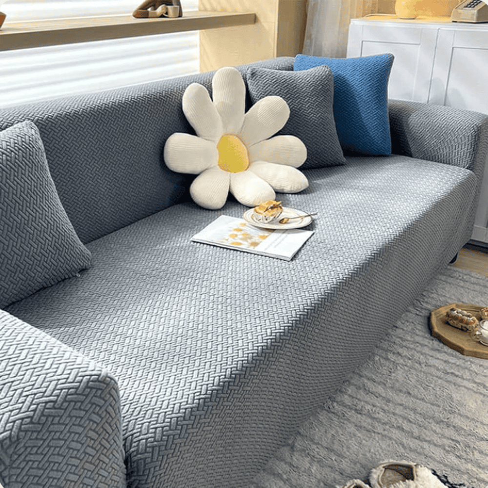 Jacquard Sofa Cover - Grey — Jacquard Sofa Covers price in Pakistan