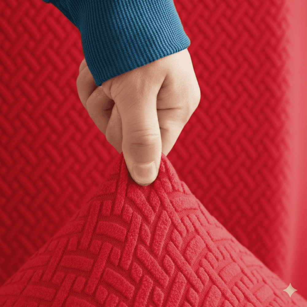 Jacquard Sofa Cover - Red — view 2