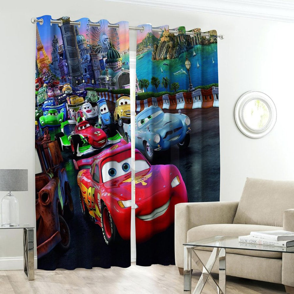Cars Character Kids Room Curtains - 1 Curtain ( Not included 2 Curtains ) — Kids Curtains price in Pakistan